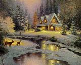 Thomas Kinkade deer creek cottage I painting